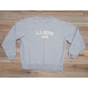 L.L. Bean Crewneck Sweatshirt Patch Size L Sweatshirt Gray